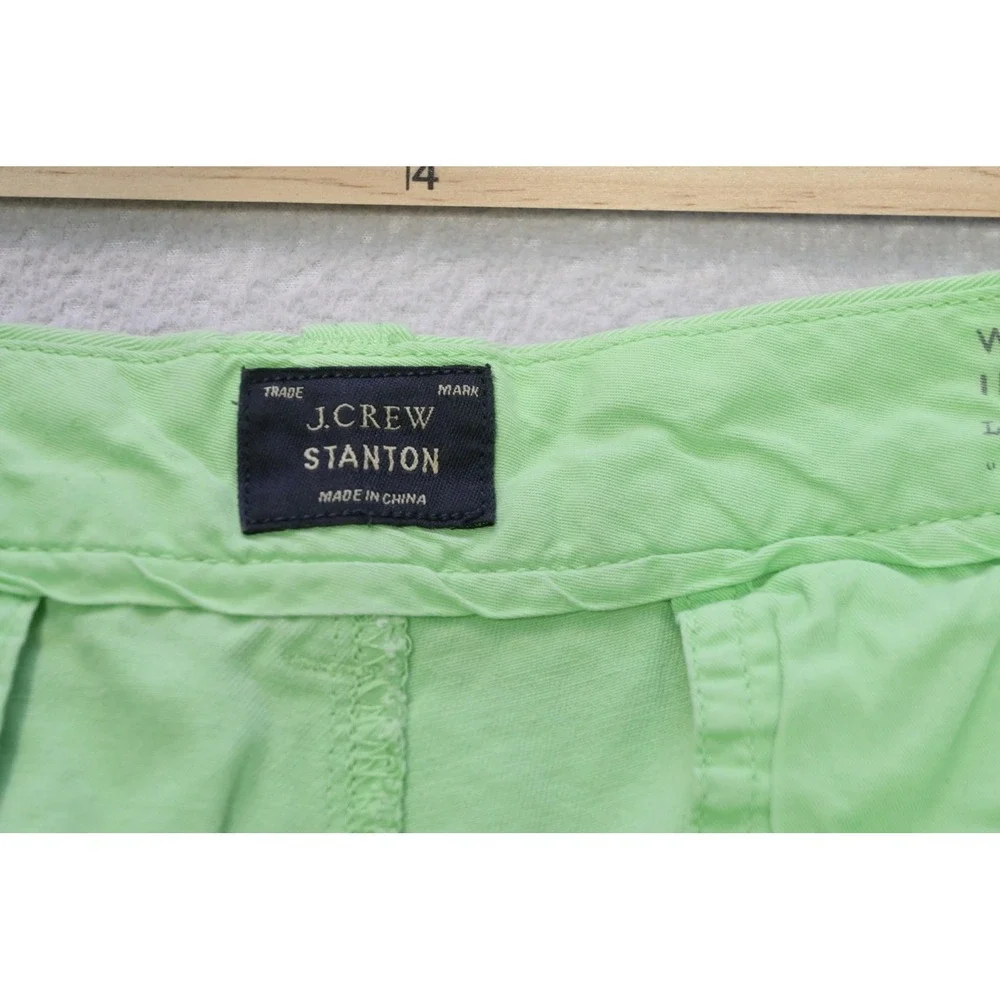 J.Crew Stanton Shorts Mens 32 Green Chino Cotton 9 Inch Inseam Excellent